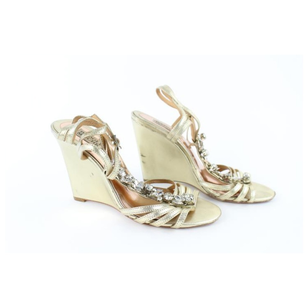 Badgley Mischka Crystal Strappy Wedges
